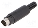 Plug; DIN mini; male; PIN: 8; soldering; for cable