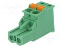 Pluggable terminal block; 5mm; ways: 2; angled 90°; plug; female