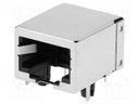 Socket; RJ45; PIN: 8; shielded; Layout: 8p8c; THT; angled 90°