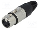 Plug; XLR; female; PIN: 3; straight; for cable; soldering; 16A