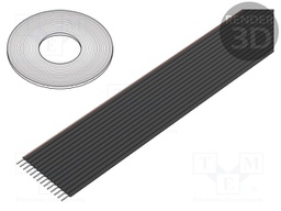 Wire: ribbon; 1.27mm; stranded; Cu; 14x28AWG; unshielded; PVC; black