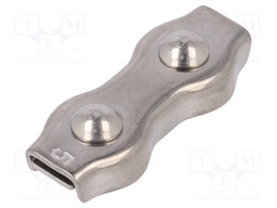 Rope clamp duplex; acid resistant steel A4; for rope; Ørope: 5mm
