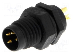 Connector: M8; male; PIN: 4; for panel mounting; socket; 3A; 30V