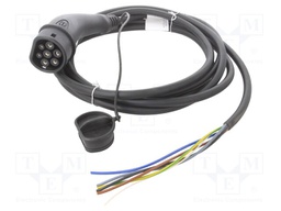 Cable: eMobility; 480V; 11kW; wires,Type 2; IP44; 5m; 20A; -30÷50°C