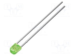 LED; green; 4200mcd; 70/50°; Front: convex; 3x2.3x3.9mm; THT; 2.9VDC