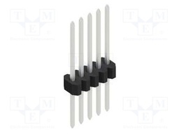 Connector: pin strips; pin header; male; PIN: 5; 1.27mm; THT; 1x5