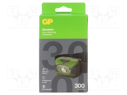 Torch: LED headtorch; 5lm,150lm,300lm; IPX6; DISCOVERY