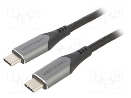 Cable; USB 3.1; USB C plug,both sides; 1m; black; Core: Cu,tinned