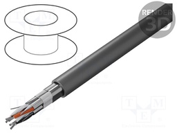 Wire; EcoCable Mini; 3x2x24AWG; Al-PET foil; MPPE; dark grey; 300V