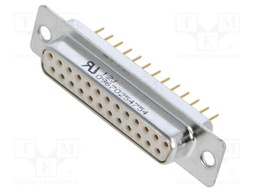 D-Sub; PIN: 25; socket; female; on PCBs; straight; THT