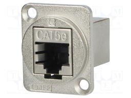 Coupler; FT; Cat: 5e; shielded; Layout: 8p8c; 19x24mm; Colour: silver