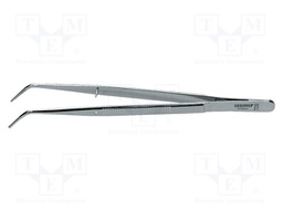 Tweezers; 155mm; Blades: curved; Blade tip shape: rounded