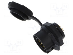 Connector: circular; Quicklock; socket; male; straight; PIN: 8; 250V