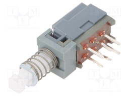 Switch: push-button; Pos: 2; DPDT; 0.1A/30VDC; ON-ON; Mounting: THT