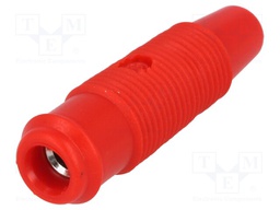 Adapter; 4mm banana; red; banana 4mm socket