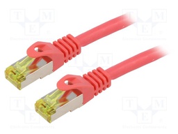 Patch cord; S/FTP; 6a; stranded; Cu; LSZH; red; 1.5m; 27AWG; Cores: 8