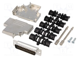 D-Sub; PIN: 25; plug; male; soldering; for cable; black