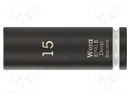 Socket; 6-angles,socket spanner,impact; HEX 15mm; 3/8"; IMPAKTOR