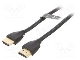 Cable; HDMI 2.0; HDMI plug,both sides; 2m; black; 32AWG; Core: Cu