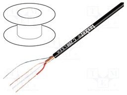 Wire: microphone cable; 2x0.22mm2; black; OFC; -30÷70°C