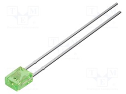 LED; yellow green; rectangular; 2x3x4mm; 220mcd; 100°; Front: flat
