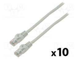 Patch cord; U/UTP; 6; stranded; CCA; PVC; grey; 1m; 26AWG; Cores: 8