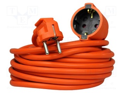 Extension lead; 3x1.5mm2; 10m; PVC; orange; Sockets no: 1; 16A