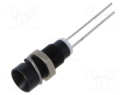 Indicator: LED; recessed; yellow; 2.1VDC; Ø6mm; 2pin; metal