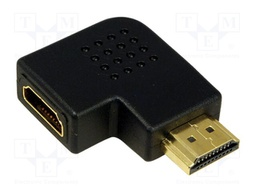 Adapter; HDMI socket,HDMI plug 90°; Colour: black