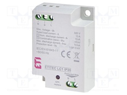 Surge arrester; Type 2+3; Poles: 1; 10kA; Uoper.max: 320VAC; screw