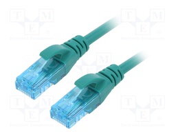 Patch cord; U/UTP; 5e; stranded; CCA; PVC; green; 0.25m; 26AWG
