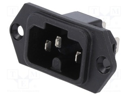 Connector: AC supply; socket; male; 10A; 250VAC; IEC 60320; C16A