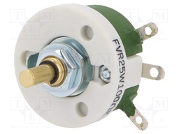 Potentiometer: shaft; single turn; 100Ω; 25W; ±10%; 6mm; wirewound