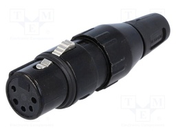 Plug; XLR; female; PIN: 5; straight; for cable; soldering; 50V; 7.5A