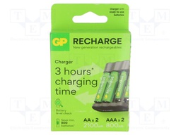 Charger: for rechargeable batteries; Ni-MH; Size: AA,AAA; Economy