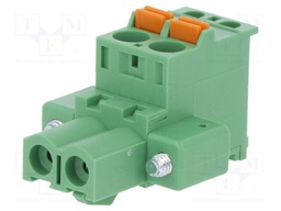 Pluggable terminal block; 5mm; ways: 2; angled 90°; plug; female