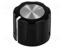 Knob; bakelite; Shaft d: 6.35mm; Ø15x11.8mm; screw fastening