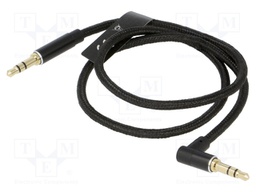 Cable; Jack 3.5mm plug,both sides; 0.5m; textile; black