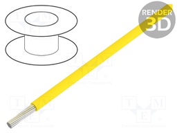 Wire; UL1180; stranded; Cu; 0.35mm2; 22AWG; yellow; teflon