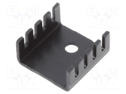 Heatsink: extruded; U; TO220; black; L: 19mm; W: 19mm; H: 9.5mm; 10°C/W