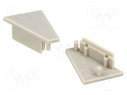 Cap for LED profiles; grey; ABS; Application: CORNER14