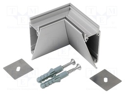 Connector 90°; natural; aluminium; Application: WALLE12; anodized