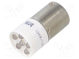 Indicator: LED; BA15S; white; plastic; 130VAC; 130VDC; -20÷60°C
