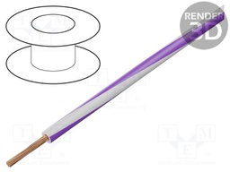 Wire; LgY; stranded; Cu; 2.5mm2; white-violet; PVC; 300/500V; 50m