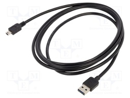 Cable; USB 2.0; USB A plug double sided,USB B mini plug; 2m