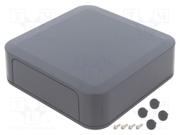 Enclosure: with panel; PF; X: 150mm; Y: 150mm; Z: 45mm; ABS; dark grey