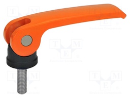 Lever; clamping; Thread len: 20mm; Lever length: 82mm; Body: orange