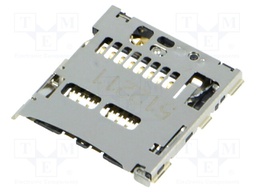 Connector: for cards; SD Micro; without card tray; SMT; PIN: 8