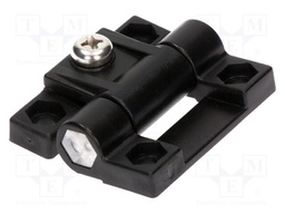 Hinge; Width: 36mm; polyamide; black; H: 43mm; V: with regulation