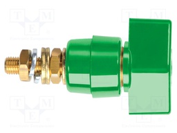 Laboratory clamp; green; 1kVDC; 63A; Contacts: brass; 58mm